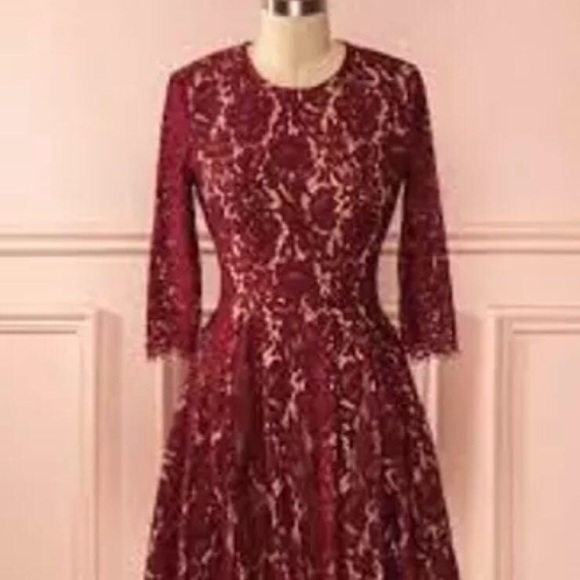 DO+BE Burgundy lace BURGUNDY Dress Size SMALL - Picture 1 of 7